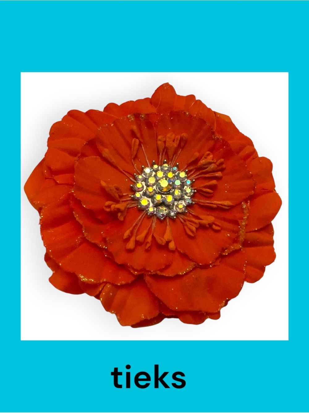 Tieks Orange Flower with Rhinestone Center